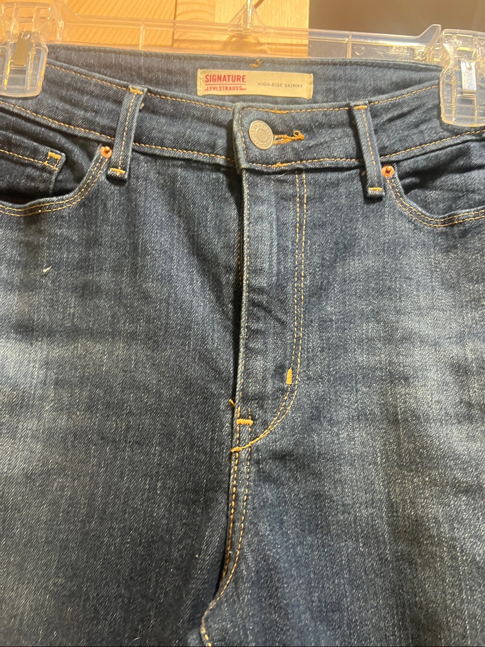 Signature by Levi Strauss High-Rise Dark Blue Women's Jeans size 12m - Picture 4 of 9